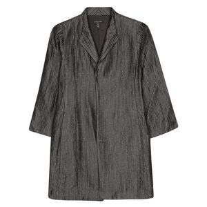 Eileen Fisher Silk Groove Coat in Bark. Size XS